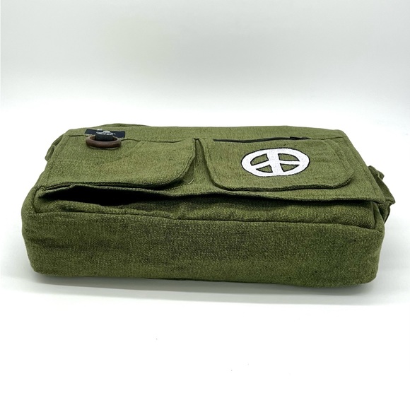 Multi pocket Cotton Embroidered Laptop Messenger Bag - Picture 5 of 15